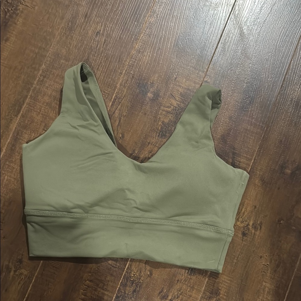 Olive Green Sports Bra